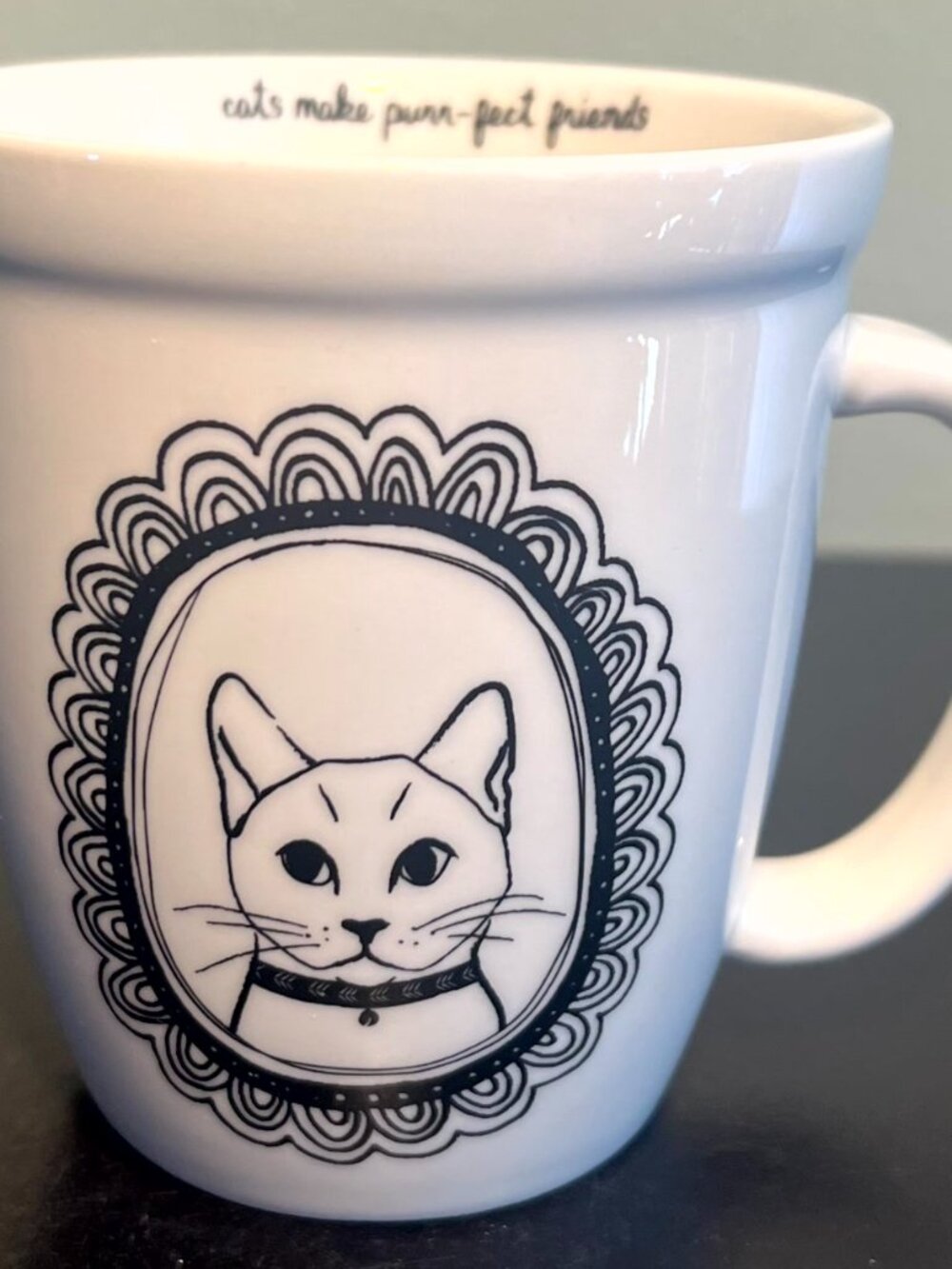 Natural Life Cats Make Purr-Fect Friends Black White Ceramic Coffee Cup Mug